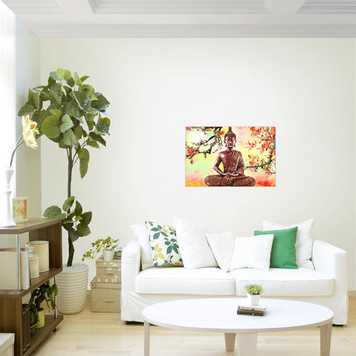 Runa Art Bild Buddha Feng Shui Modern Wandbilder Wohnzimmer Schlafzimmer 1 Teilig - Made In Germany - Relax Spa Bunt Flur 500615c