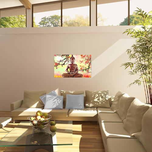 Runa Art Bild Buddha Feng Shui Modern Wandbilder Wohnzimmer Schlafzimmer 1 Teilig - Made In Germany - Relax Spa Bunt Flur 500615c