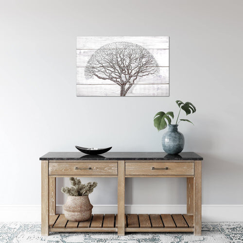 Runa Art Bild Abstrakt Baum Modern Wandbilder Wohnzimmer Schlafzimmer 1 Teilig - Made In Germany - Holz Schwarz Weiss Flur 108915b