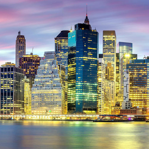 Runa Art Bild Wohnzimmer Büro New York City 5 Teilig USA Schwarz Weiss Wandbilder auf Vlies Leinwand 010053b