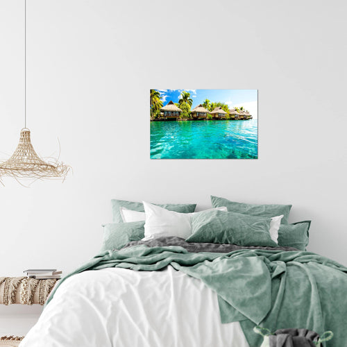 Runa Art Bild Panorama Meer Modern Wandbilder Wohnzimmer Schlafzimmer 1 Teilig - Made In Germany - Hawaii Küste Blau Flur 610615a