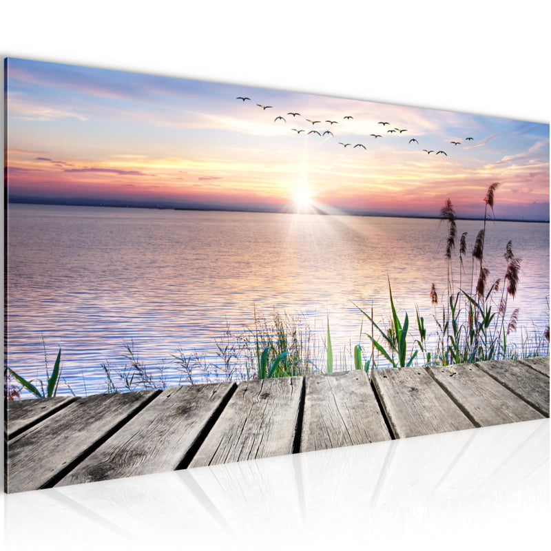 Runa Art Wandbild Blumen Pflanzen 100 x 40 cm Modern Bild auf Vlies Leinwand Grün Wohnzimmer Schlafzimmer Büro Positive Energie 034312a