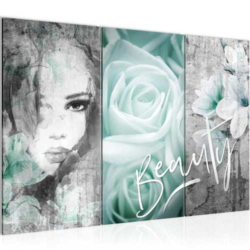 Runa Art Wandbilder Blumen Vintage Bild XXL Wohnzimmer Schlafzimmer Bunt Frau 120 x 80 cm 3 Teilig 039331b