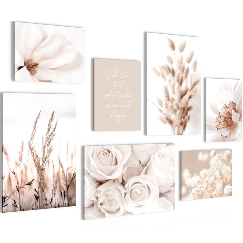 Novart Bilder Blumen Pflanzen - KOMPLETT AUFHÄNGFERTIG - Blüten Wohnzimmer Schlafzimmer Büro - 7 Moderne Mood - Bilder - N023272a
