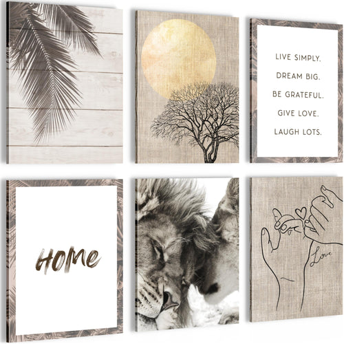 Novart Wandbilder - KEIN EXTRA RAHMEN BENÖTIGT - Wohnzimmer Schlafzimmer - Bilder Modern Löwen Liebe - Zitate - N018565a