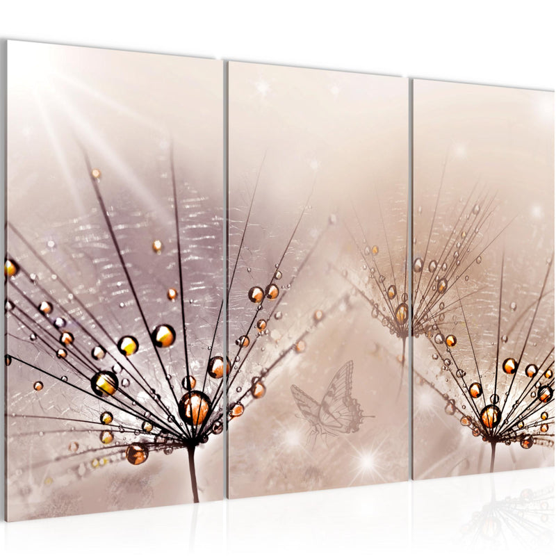 Runa Art Wandbilder Pusteblume Bild XXL Wohnzimmer Schlafzimmer Rosa Natur 120 x 80 cm 3 Teilig 016931a