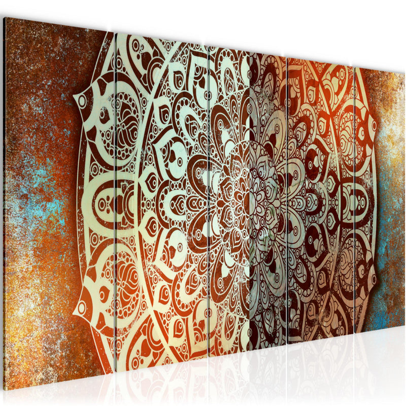 Runa Art Bild Mandala Abstrakt Wandbilder auf Vlies Leinwand 5 Teilig Wanddekoration Wohnzimmer Schlafzimmer 040156a