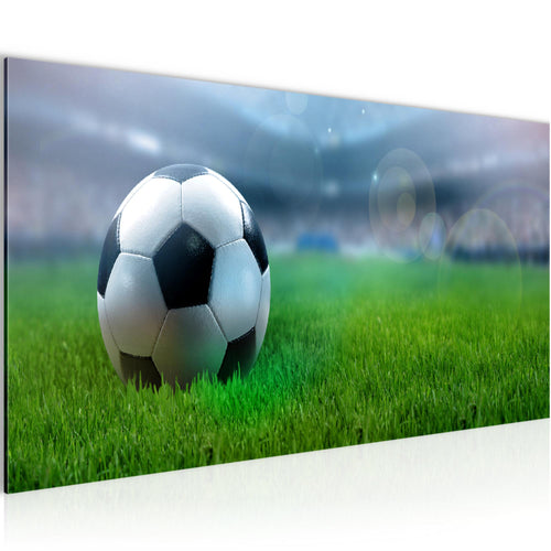 Runa Art Wandbild Fussball 1 Teilig 100 x 40 cm Modern Bild auf Vlies Leinwand Sport Wohnzimmer Schlafzimmer Grün 402412a