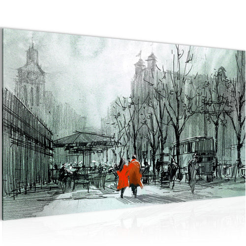 Runa Art Bild London Modern Wandbilder Wohnzimmer Schlafzimmer 1 Teilig - Made In Germany - Stadt Abstrakt Braun Flur 009715a