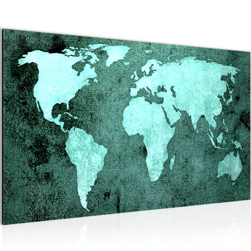 Runa Art Bild Weltkarte Modern Wandbilder Wohnzimmer Büro 1 Teilig - Made In Germany - Vintage Antik Braun Flur 101715c