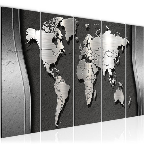 Runa Art Bild Weltkarte Wandbilder auf Vlies Leinwand 5 Teilig Wanddekoration Büro Wohnzimmer 107256a
