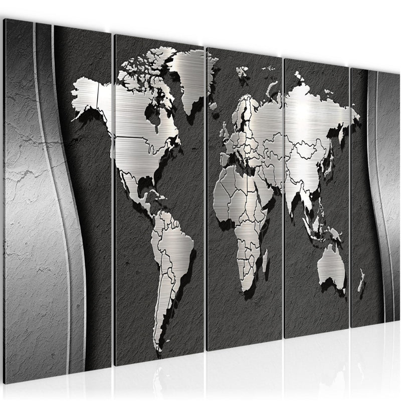 Runa Art Bild Weltkarte Wandbilder auf Vlies Leinwand 5 Teilig Wanddekoration Büro Wohnzimmer 107256a
