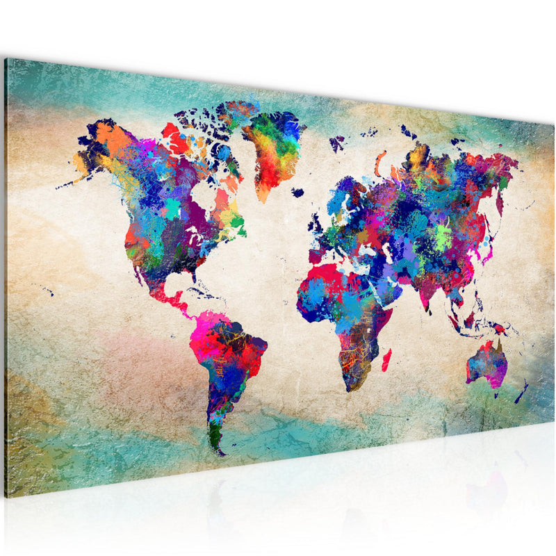 Runa Art Wandbild Abstrakt 100 x 40 cm Modern Bild auf Vlies Leinwand Beige Wohnzimmer Schlafzimmer Büro Gesichter 013312a
