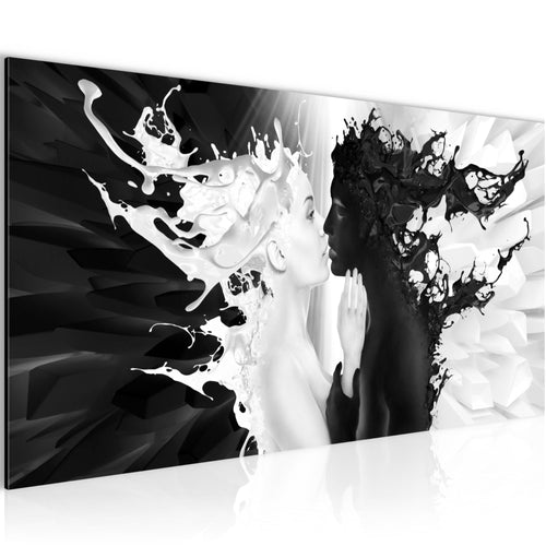 Runa Art Wandbild Blumen Pflanzen 100 x 40 cm Modern Bild auf Vlies Leinwand Weiß Wohnzimmer Schlafzimmer Büro Blumen 005012b