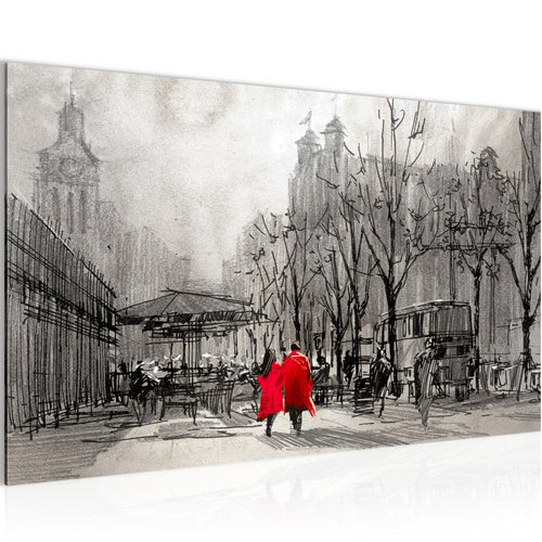 Runa Art Bild London Modern Wandbilder Wohnzimmer Schlafzimmer 1 Teilig - Made In Germany - Stadt Abstrakt Blau Flur 009715b