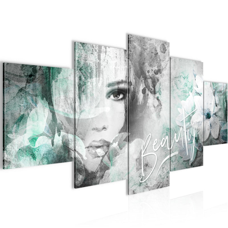 Runa Art - Bilder Blumen Vintage 200 x 100 cm 5 Teilig XXL Wanddekoration Design Bunt 039351b