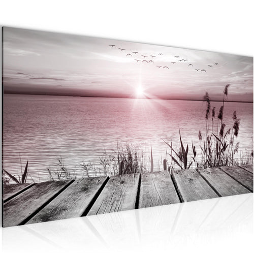 Runa Art Wandbild Blumen Pflanzen 100 x 40 cm Modern Bild auf Vlies Leinwand Rosa Wohnzimmer Schlafzimmer Büro Positive Energie 034312b