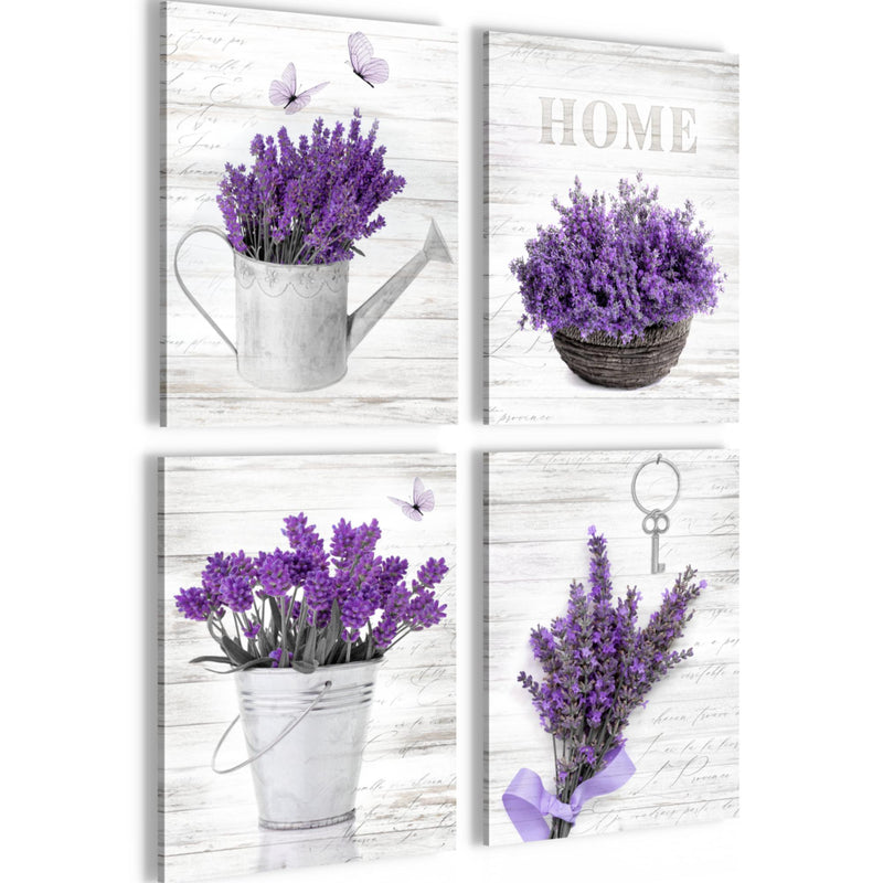Novart Bilder Home Provence - Fertig Zum Aufhängen - Kein Extra Rahmen benötigt - Wandbilder Set Wohnzimmer Schlafzimmer - N002947a