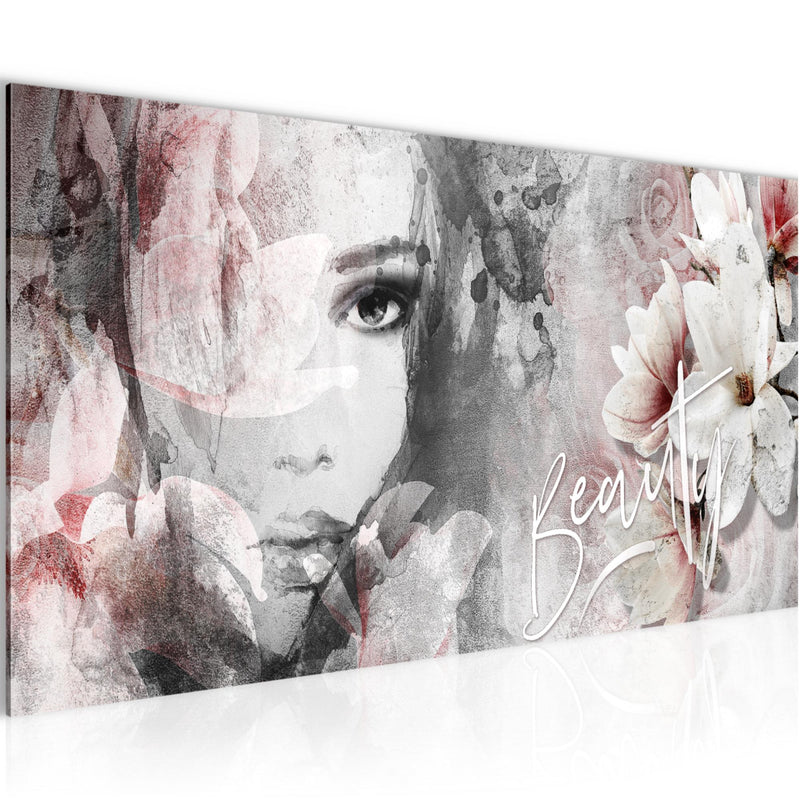Runa Art Wandbild Blumen Vintage 1 Teilig 100 x 40 cm Modern Bild auf Vlies Leinwand Frau Wohnzimmer Bunt 039312a