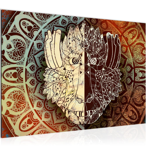 Runa Art Bild Mandala Abstrakt Modern Wandbilder Wohnzimmer Schlafzimmer 1 Teilig - Made In Germany - Kupfer Beige Braun Flur 040115a