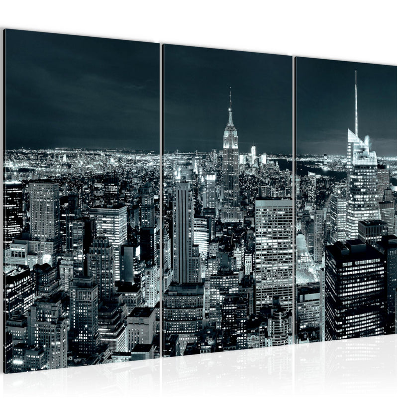 Runa Art Wandbilder New York Skyline Bild XXL Wohnzimmer Büro Türkis Blau USA 120 x 80 cm 3 Teilig 036231b