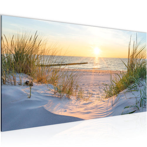 Runa Art Wandbild Landschaft 100 x 40 cm Modern Bild auf Vlies Leinwand Sand Wohnzimmer Schlafzimmer Büro Strand 041712a