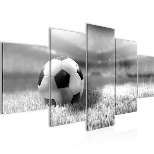 Runa Art Wandbilder Fussball 5 Teilig Bild auf Vlies Leinwand Deko Wohnzimmer Schlafzimmer Sport Grau 402452b
