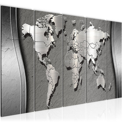 Runa Art Bild Weltkarte Wandbilder auf Vlies Leinwand 5 Teilig Wanddekoration Büro Wohnzimmer 107256b