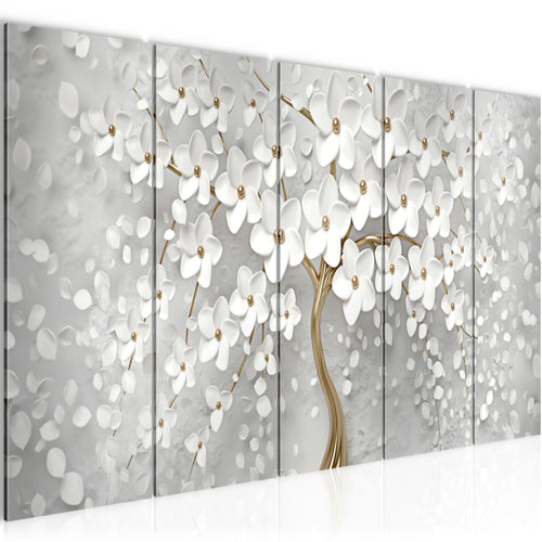 Runa Art Bild Blumen Wandbilder auf Vlies Leinwand 5 Teilig Wanddekoration Wohnzimmer Schlafzimmer 039756a