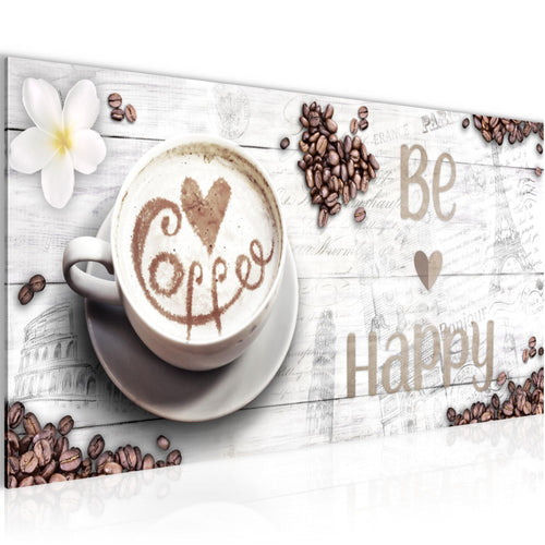 Runa Art Wandbild Küche 100 x 40 cm Modern Bild auf Vlies Leinwand Kaffee Küche Kaffee 020712b
