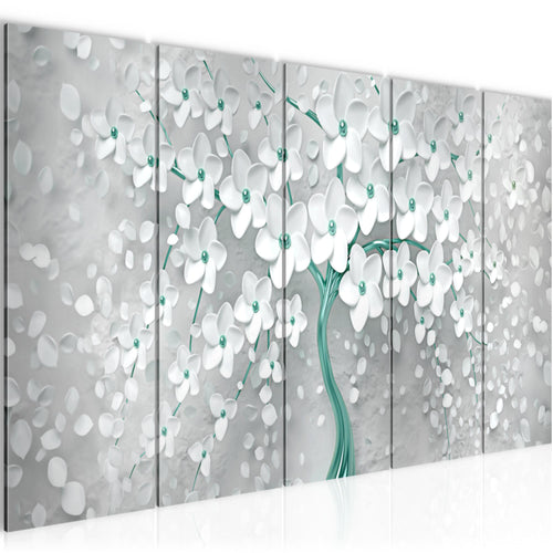 Runa Art Bild Blumen Wandbilder auf Vlies Leinwand 5 Teilig Wanddekoration Wohnzimmer Schlafzimmer 039756b
