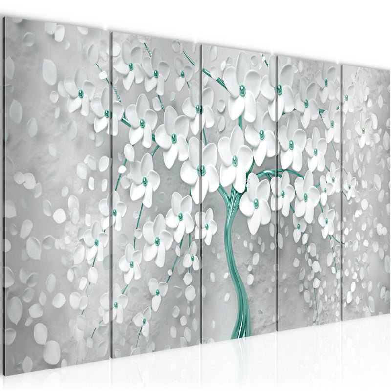 Runa Art Bild Blumen Wandbilder auf Vlies Leinwand 5 Teilig Wanddekoration Wohnzimmer Schlafzimmer 039756b