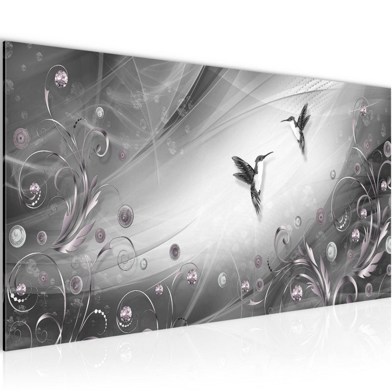 Runa Art Wandbild Vintage Vogel 1 Teilig 100 x 40 cm Modern Bild auf Vlies Leinwand Abstrakt Wohnzimmer Schlafzimmer Schwarz Weiss 038312c