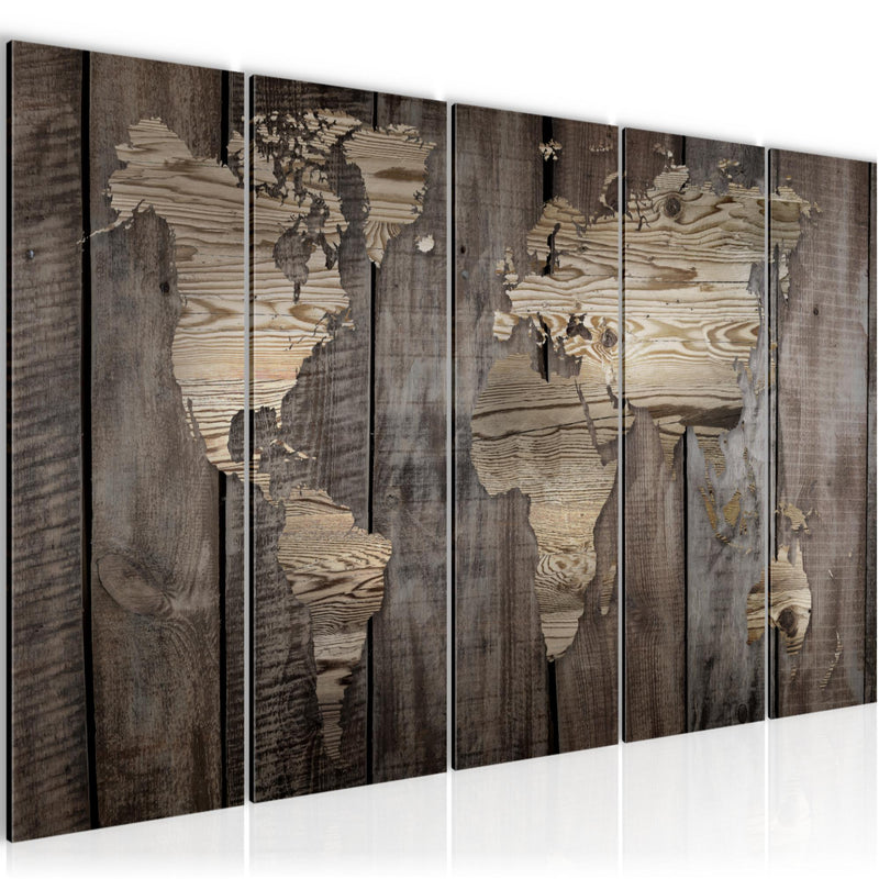 Runa Art Bild Weltkarte Wandbilder auf Vlies Leinwand 5 Teilig Wanddekoration Büro Wohnzimmer 035056b