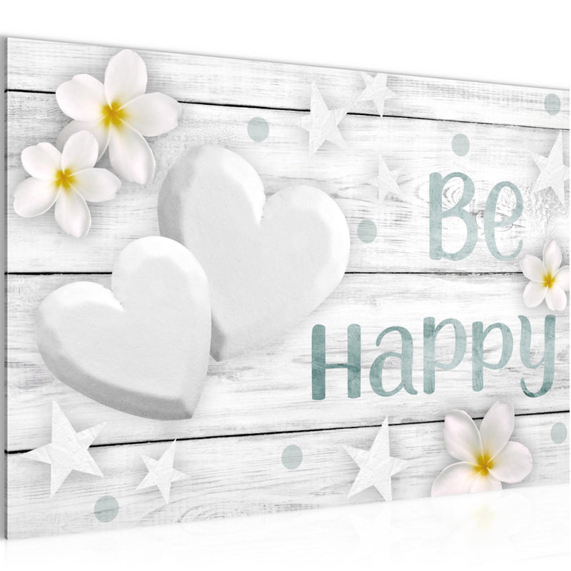 Runa Art Bild Love Modern Wandbilder Wohnzimmer Schlafzimmer Büro 1 Teilig - Made In Germany - Weiß Herzen Flur 020615a