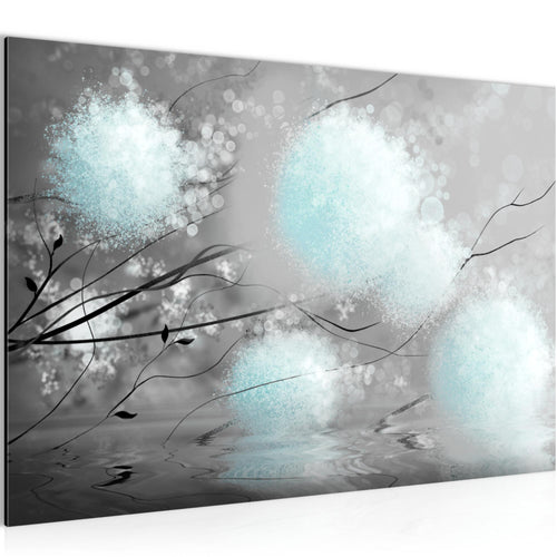 Runa Art Bild Pusteblumen Modern Wandbilder Wohnzimmer Schlafzimmer 1 Teilig - Made In Germany - Abstrakt Grau Türkis Flur 044215c