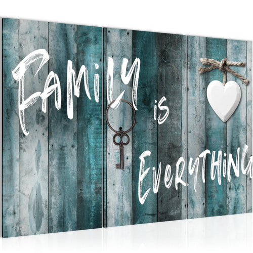 Runa Art Wandbilder Home Abstrakt Bild XXL Schlafzimmer Wohnzimmer Grau Türkis Holzmotiv 120 x 80 cm 3 Teilig 040231b