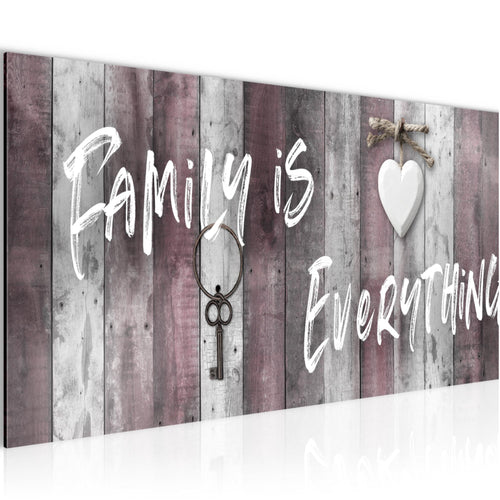 Runa Art Wandbild Home Abstrakt 1 Teilig 100 x 40 cm Modern Bild auf Vlies Leinwand Holz Schlafzimmer Wohnzimmer Grau Rosa 040212c