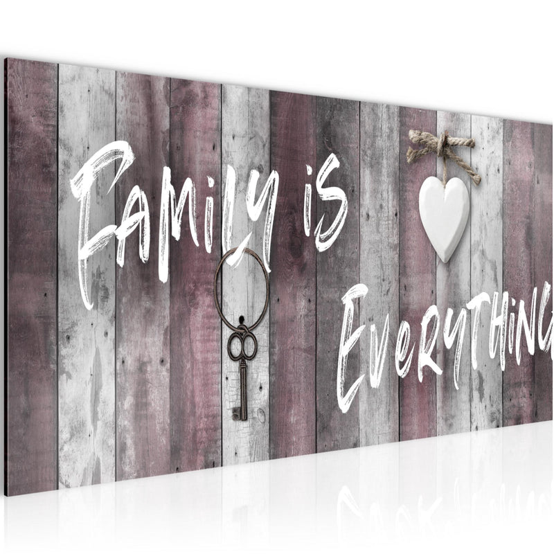 Runa Art Wandbild Home Abstrakt 1 Teilig 100 x 40 cm Modern Bild auf Vlies Leinwand Holz Schlafzimmer Wohnzimmer Grau Rosa 040212c