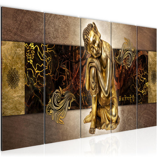 Runa Art Bild Buddha Zen Wandbilder auf Vlies Leinwand 5 Teilig Wanddekoration Wohnzimmer Schlafzimmer 041356a
