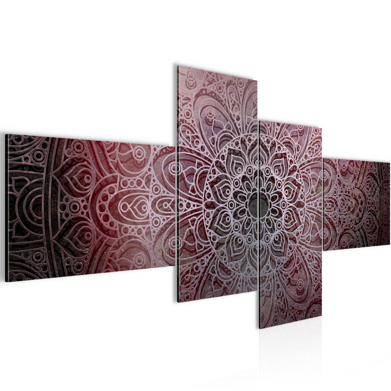 Runa Art Bild XXL 4 Teilig Mandala 200 x 100 cm Kunstdruck auf Vlies Leinwand Wanddeko Wohnzimmer Schlafzimmer 101241a