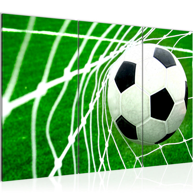 Runa Art Wandbilder Fussball Bild XXL Wohnzimmer Schlafzimmer Grün Sport 120 x 80 cm 3 Teilig 611431a