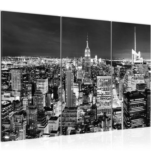 Runa Art Wandbilder New York Skyline Bild XXL Wohnzimmer Büro Schwarz Weiss Amerika NY 120 x 80 cm 3 Teilig 036231c