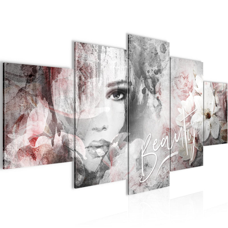 Runa Art - Bilder Blumen Vintage 200 x 100 cm 5 Teilig XXL Wanddekoration Design Bunt 039351a