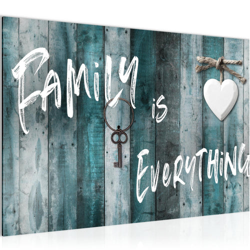 Runa Art Bild Home Abstrakt Modern Wandbilder Schlafzimmer Wohnzimmer 1 Teilig - Made In Germany - Holzmotiv Grau Türkis Flur 040215b