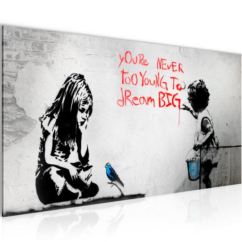 Runa Art Wandbild Street Art 100 x 40 cm Modern Bild auf Vlies Leinwand Orange Wohnzimmer Schlafzimmer Büro Kühe 040612a