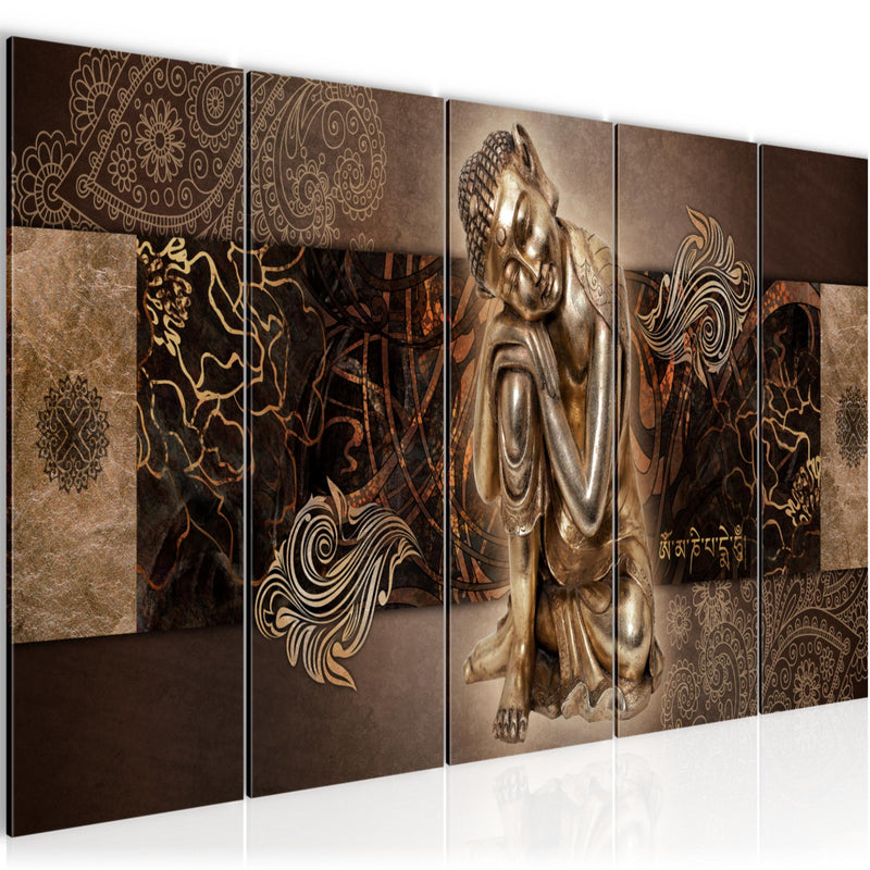 Runa Art Bild Buddha Zen Wandbilder auf Vlies Leinwand 5 Teilig Wanddekoration Wohnzimmer Schlafzimmer 041356b