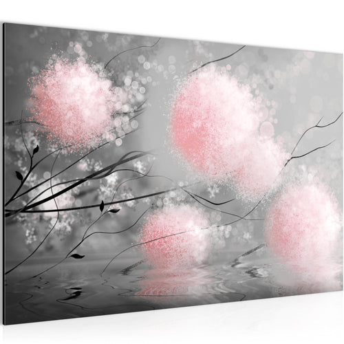 Runa Art Bild Pusteblumen Modern Wandbilder Wohnzimmer Schlafzimmer 1 Teilig - Made In Germany - Abstrakt Grau Rosa Flur 044215b
