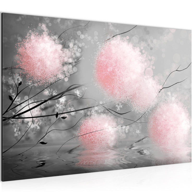 Runa Art Bild Pusteblumen Modern Wandbilder Wohnzimmer Schlafzimmer 1 Teilig - Made In Germany - Abstrakt Grau Rosa Flur 044215b