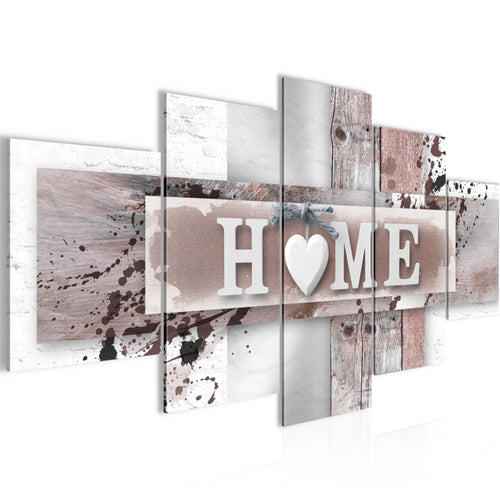 Runa Art Bild Wohnzimmer Schlafzimmer Büro Love 5 Teilig Weiß Zuhause Wandbilder auf Vlies Leinwand 504553b